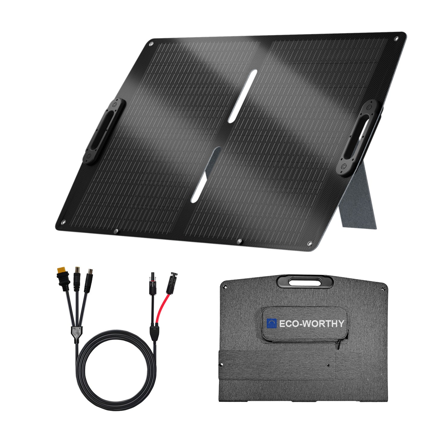 ECO-WORTHY 100W Portable Solar Panel for Outdoor Camping RV