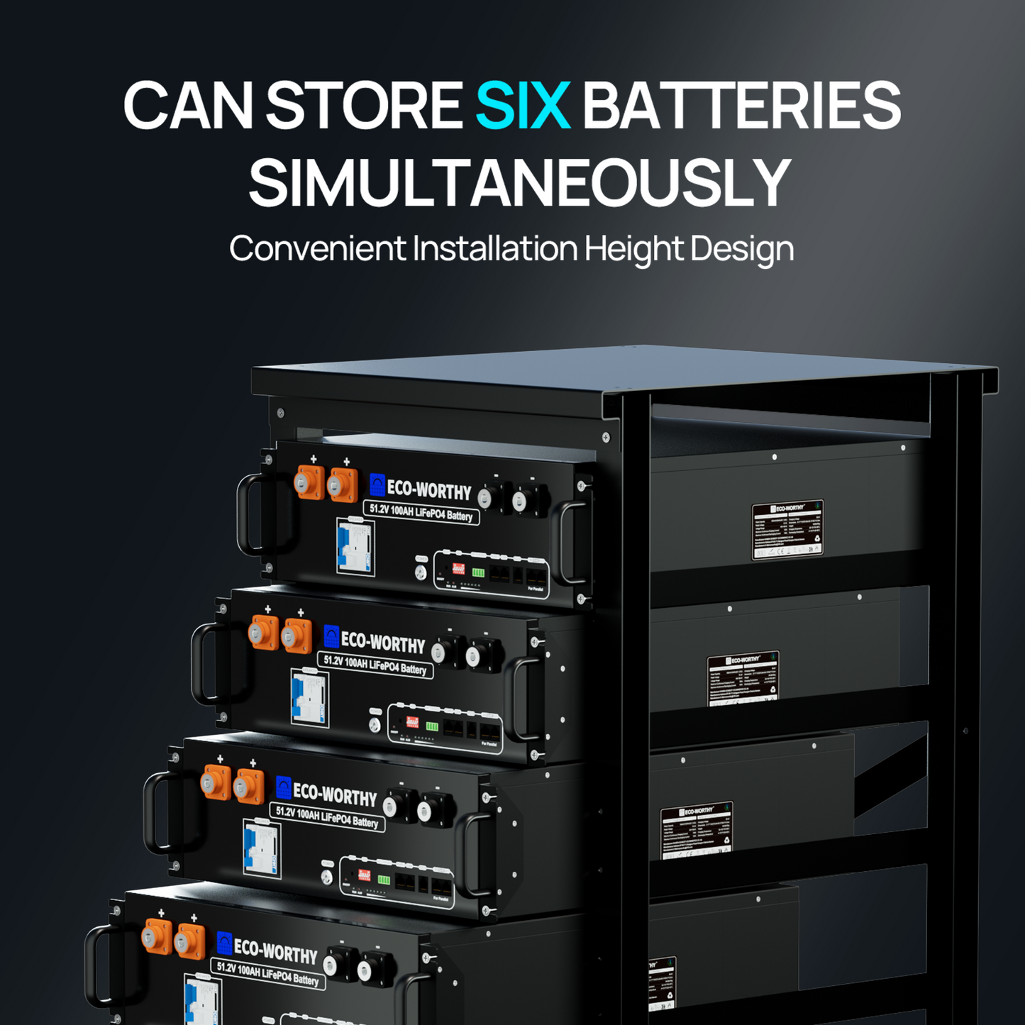 ECO-WORTHY 6-Layer 19 Inch Rack for 3U Server Rack Battery