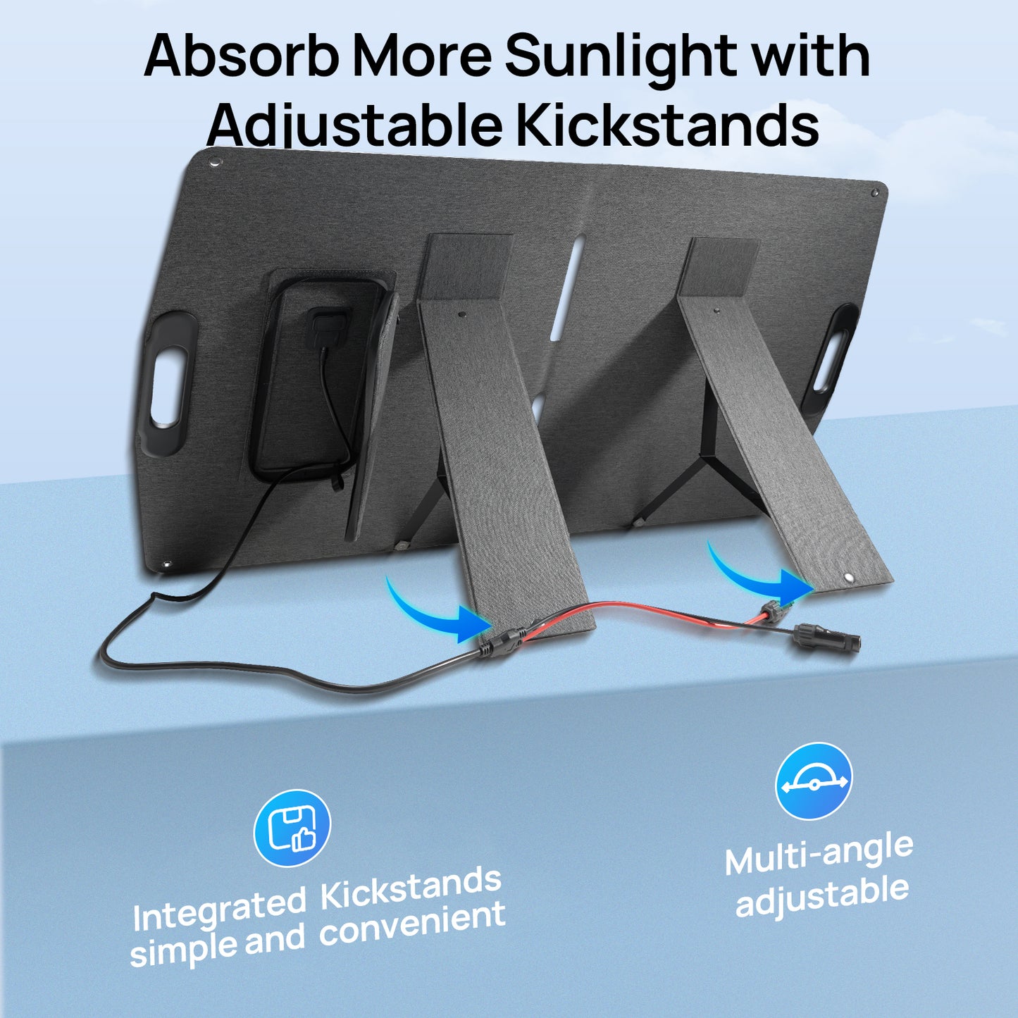 ECO-WORTHY 100W Portable Solar Panel for Outdoor Camping RV