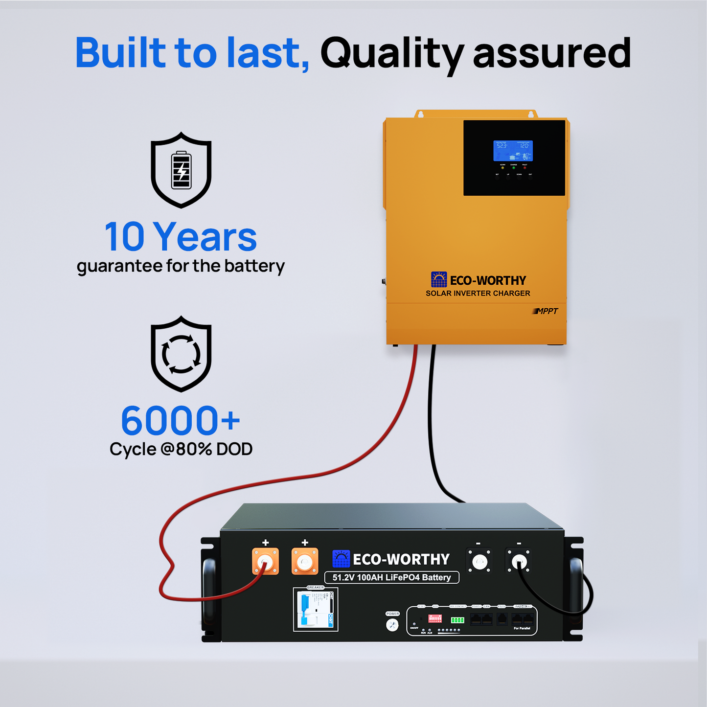 ECO-WORTHY 5.12KWh Home Backup Power With 48V 100Ah LiFePO4 And 3500W 48V Off-Grid Inverter