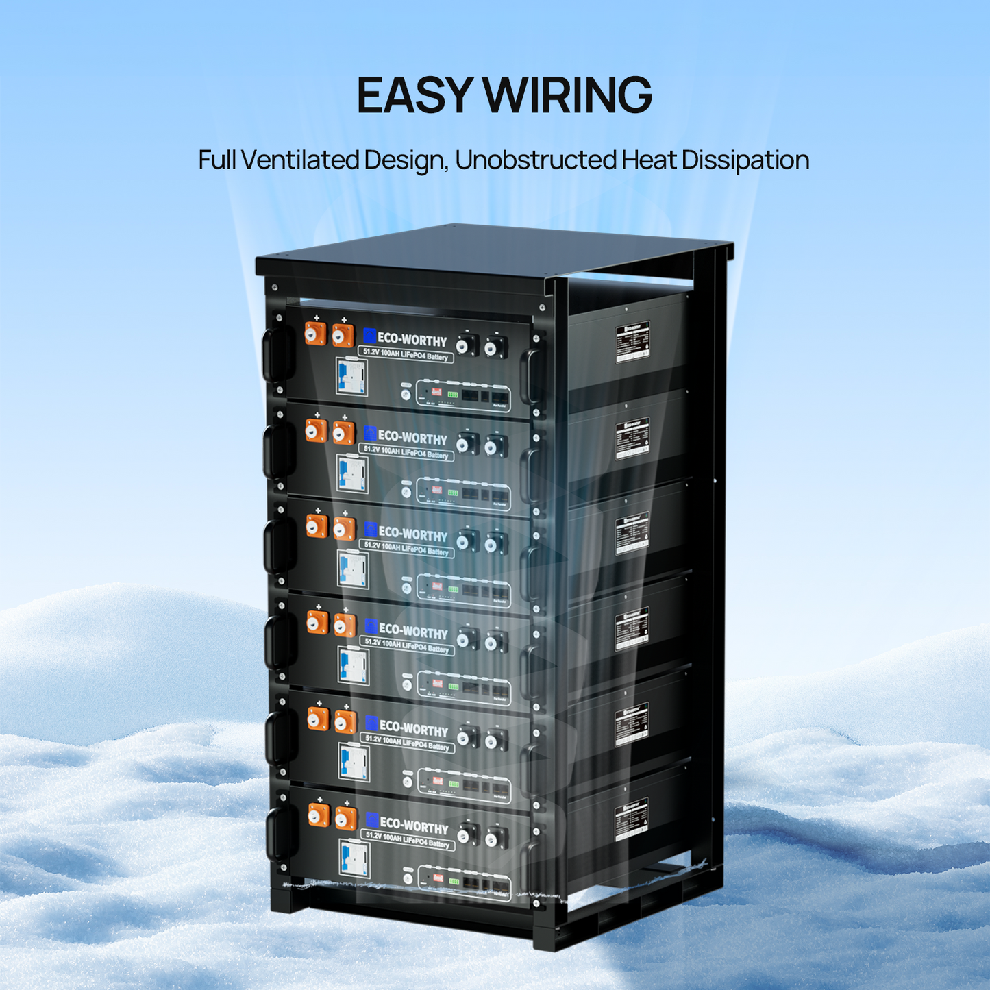 ECO-WORTHY 6-Layer 19 Inch Rack for 3U Server Rack Battery
