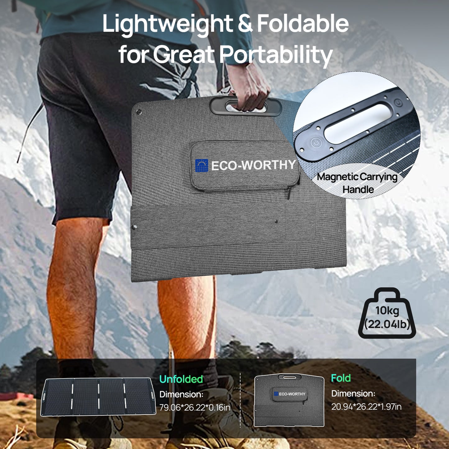 ECO-WORTHY 200W Portable Solar Panel for Outdoor Camping RV