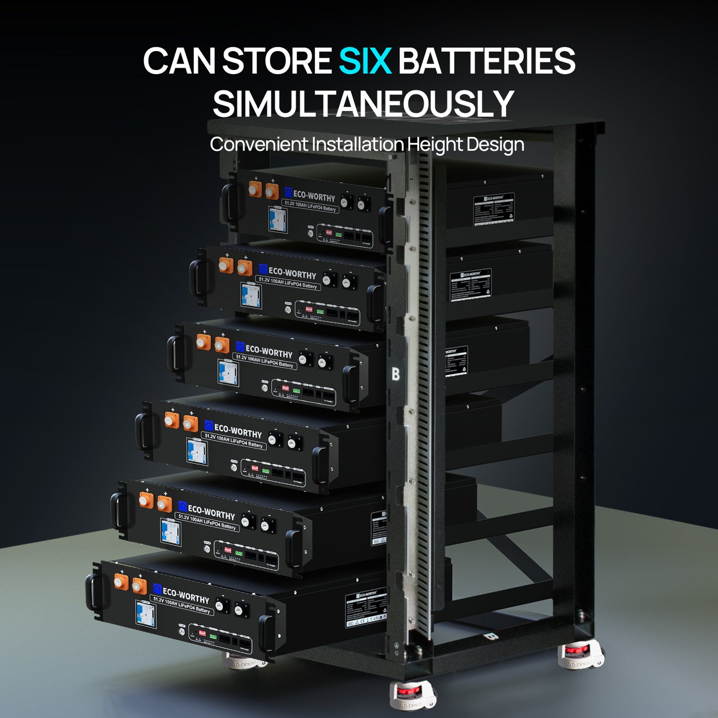 ECO-WORTHY RACK6 V2 I 6-Layer Rack With 600A Busbar| For Server Rack Battery All Versions
