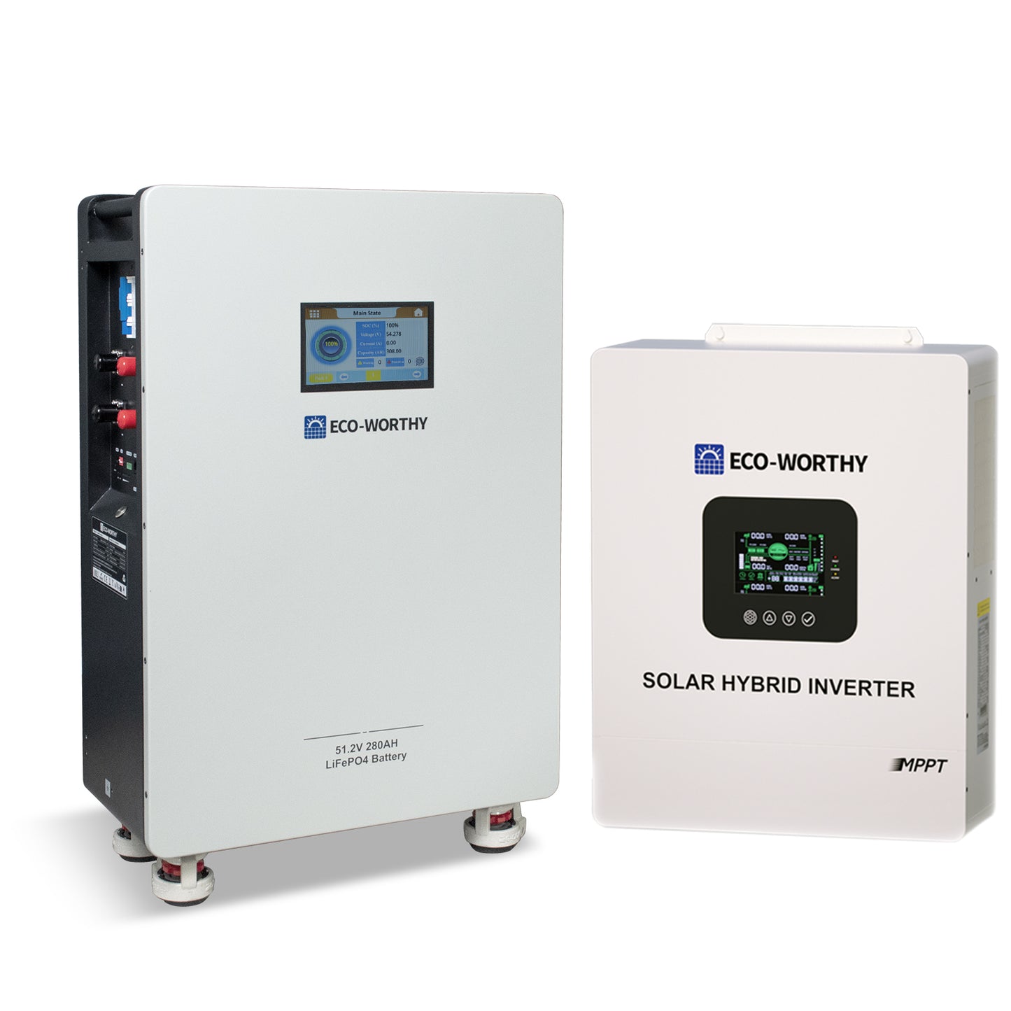ECO-WORTHY Home Backup Power 14.33KWh 48V 280Ah Battery+5kW 48V Hybrid Inverter