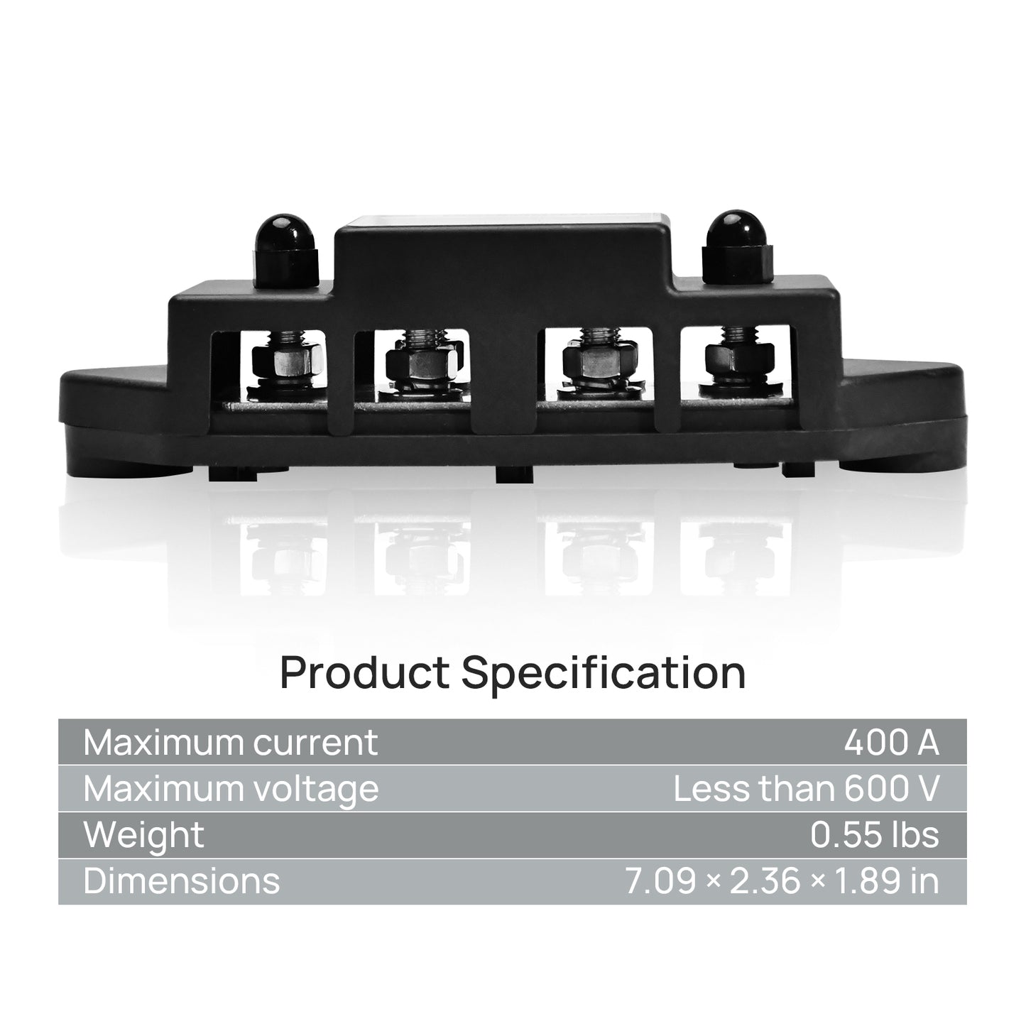 ECO-WORTHY 400A Busbar with 6×M8 Studs, One Set of Two for Parallel Batteries