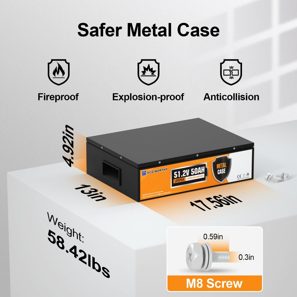 48V 50Ah Stackable LiFePO4 Battery