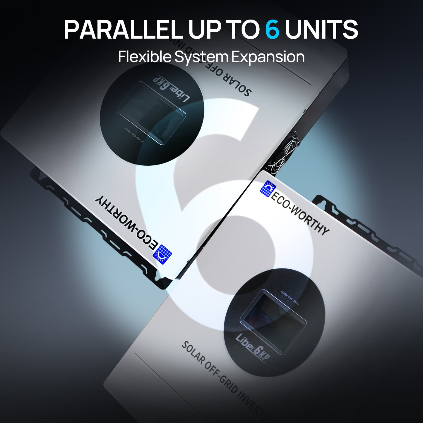 ECO-WORTHY 6KW Solar Off-grid Split-phase AIO Inverter, 48Vdc to 240Vac, 9kW@500V PV Input