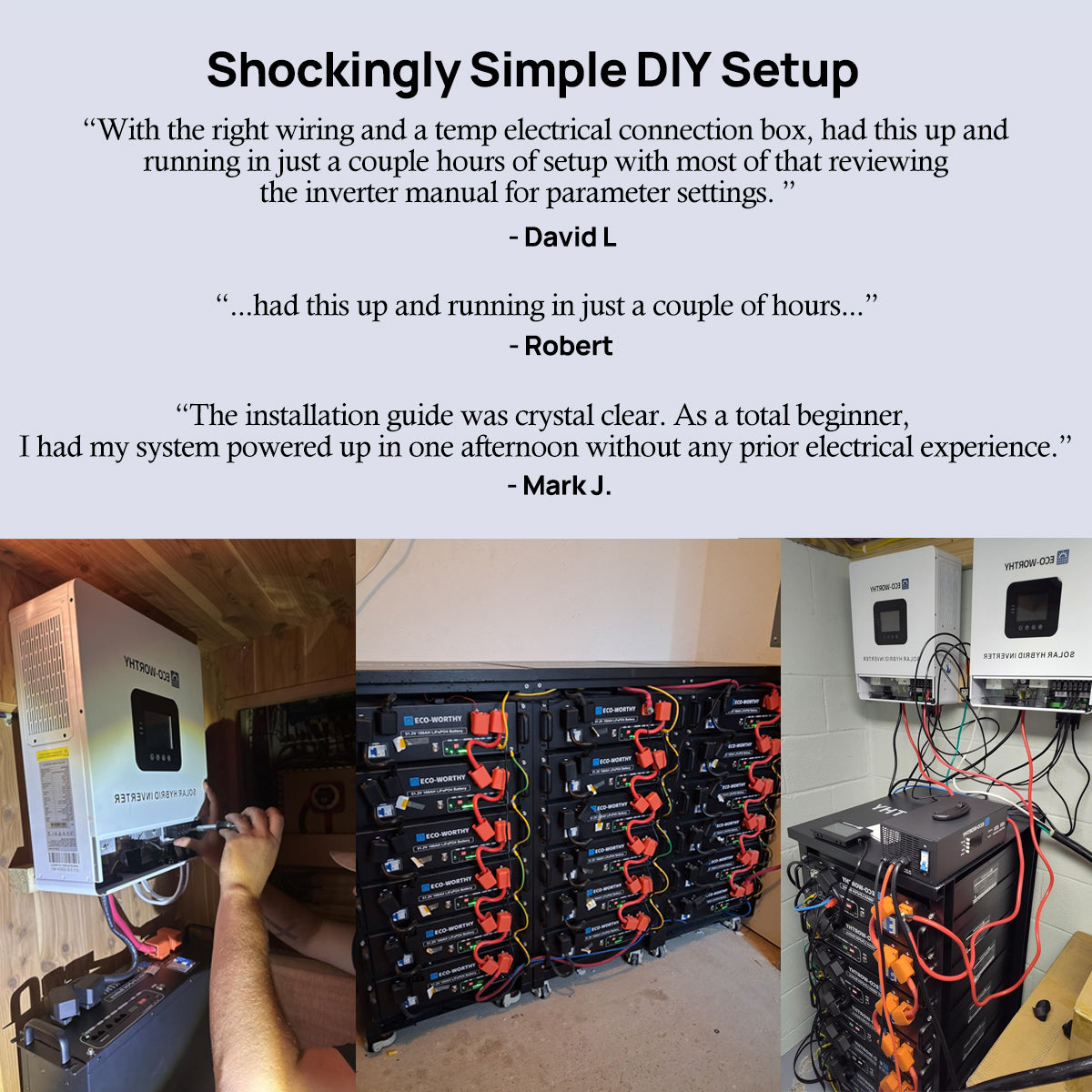 ECO-WORTHY 48V 100Ah Server Rack Battery | 5.12kWh V3 Lithium Battery | UL1973 | UL9540A | CEC