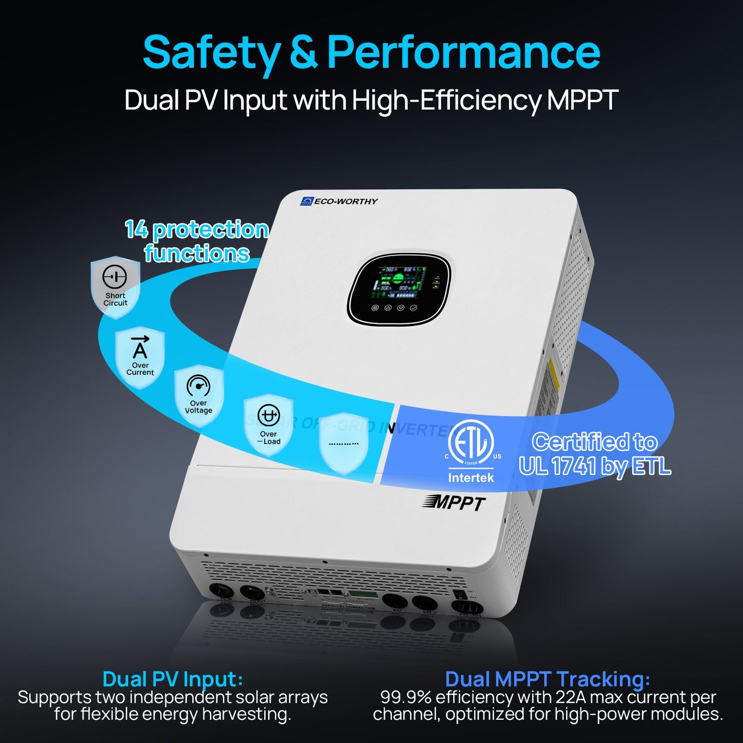 ECO - WORTHY 10KW Off - grid Inverter 48V 120V/240V Split Phase All - In - One Inverter | UL 1741 - charge inverter - ECO - WORTHY