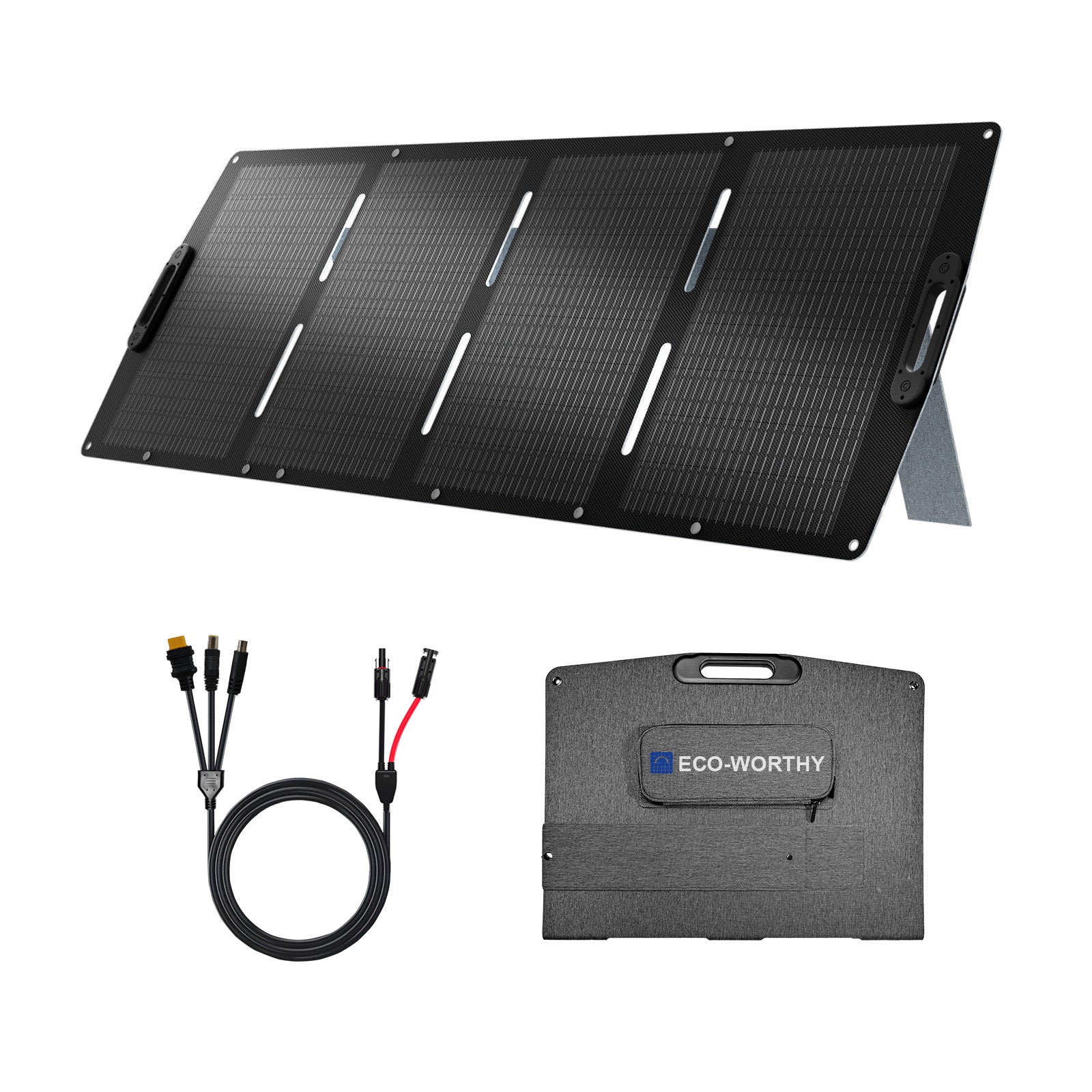 camping solar set ECO-WORTHY 100W 12V Monocrystalline Solar Panel, 1 x Solar Panel