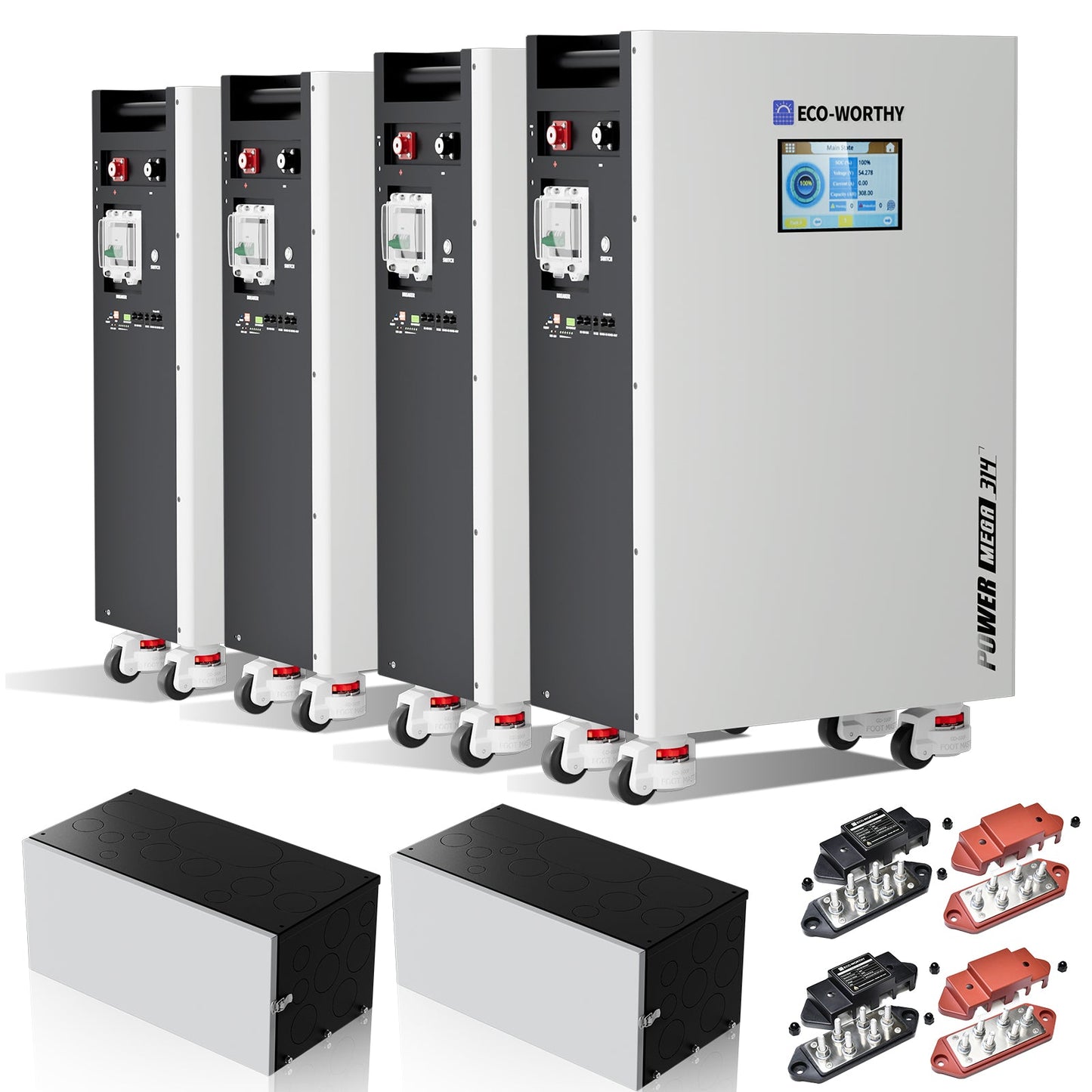 Eco - Worthy PowerMega 314 | 51.2V 314AH Lithium Battery 16kWh | Bluetooth & WiFi | Active Balance - lithium battery - ECO - WORTHY