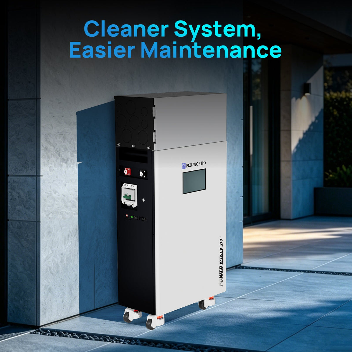 ECO‑WORTHY PowerMega Conduit Box, Cable Management & Terminal Protection Enclosure for 48V 314Ah Battery, 180° Hinged Door, Clean Wiring for Off‑Grid Solar Energy Storage System, Compatible with ECO WORTHY 10kW/5kW & Most Inverters, fits 400A Busbar - ECO-WORTHY