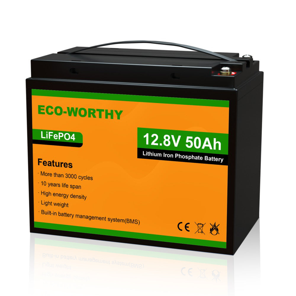 ECO-WORTHY LiFePO4 12V 50Ah Lithium Iron Phosphate Battery
