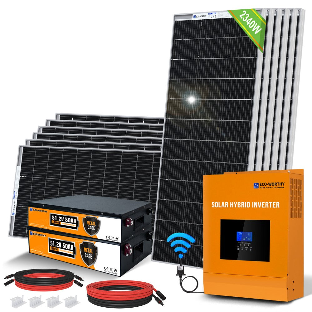 2340W 48V 12x Bifacial 195W Complete MPPT Off Grid Solar Kit