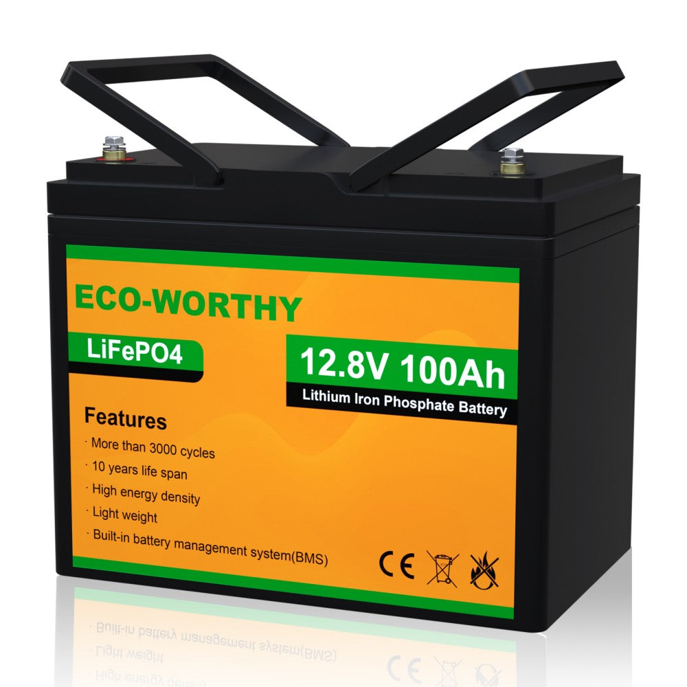 KEPWORTH 12V LiFePO4 Battery 100Ah, Lithium Batteries with 100A BMS,  Rechargeable Deep Cycle, widely Used for Marine, Camper, RV, Solar Power,  Household Appliances etc 