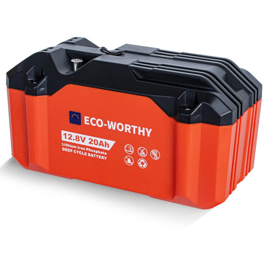 Eco-Worthy Outdoor LifePO4 12.8V 20Ah Lithium Iron Phosphate Battery
