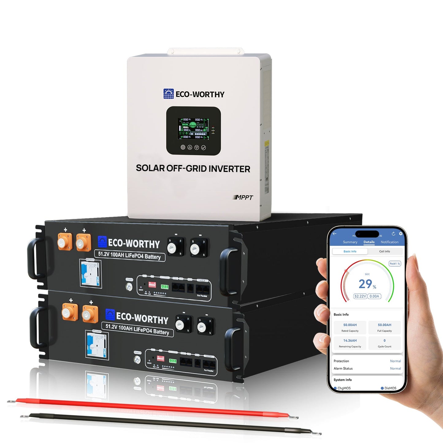 Off Grid Home Power Bundle | 5kW Inverter with 48V 100AH Server Rack Battery - ECO - WORTHY