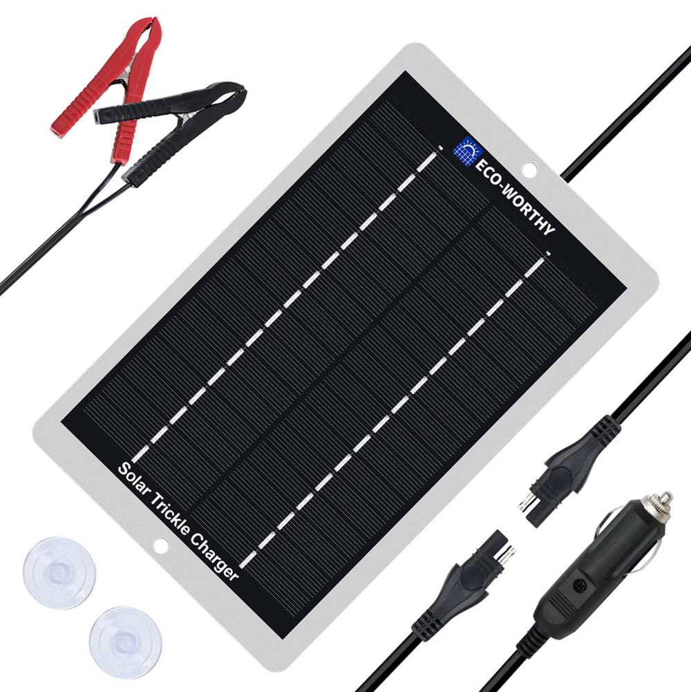 ECO-WORTHY 25W 12V Mono Solar Panel Kit with bracket 10A Controller Boat  Home RV