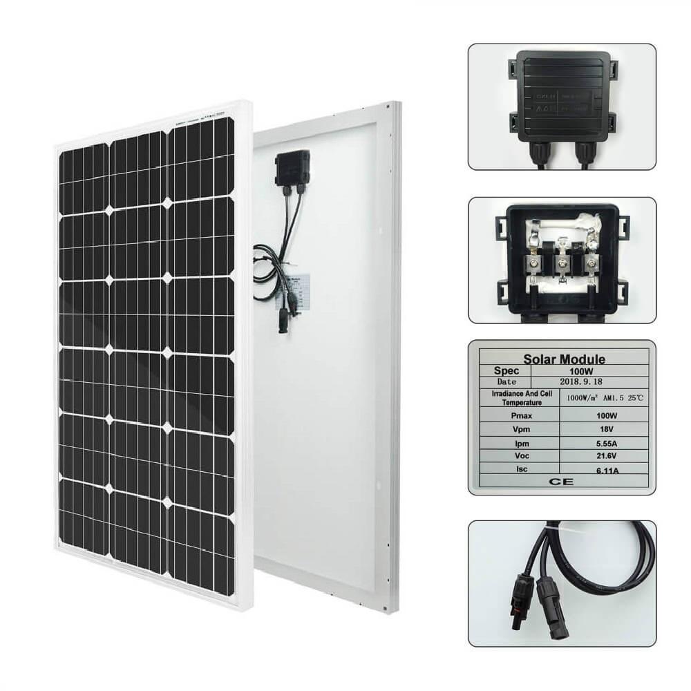 100W mono solar panel  Specification