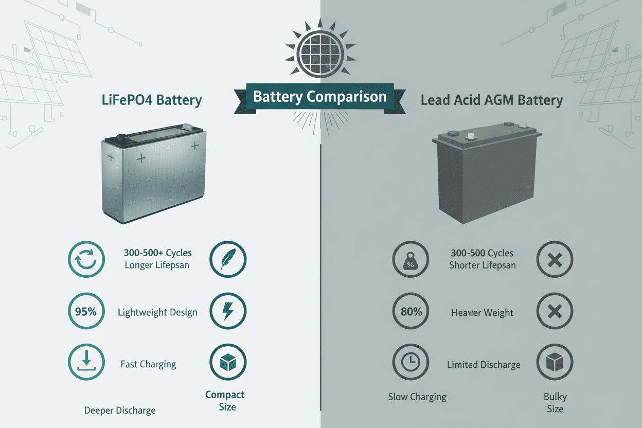 BATTERY COMPARISON! Why lithium/LiFePo4 battery beats Lead Acid/AGM battery? - ECO-WORTHY
