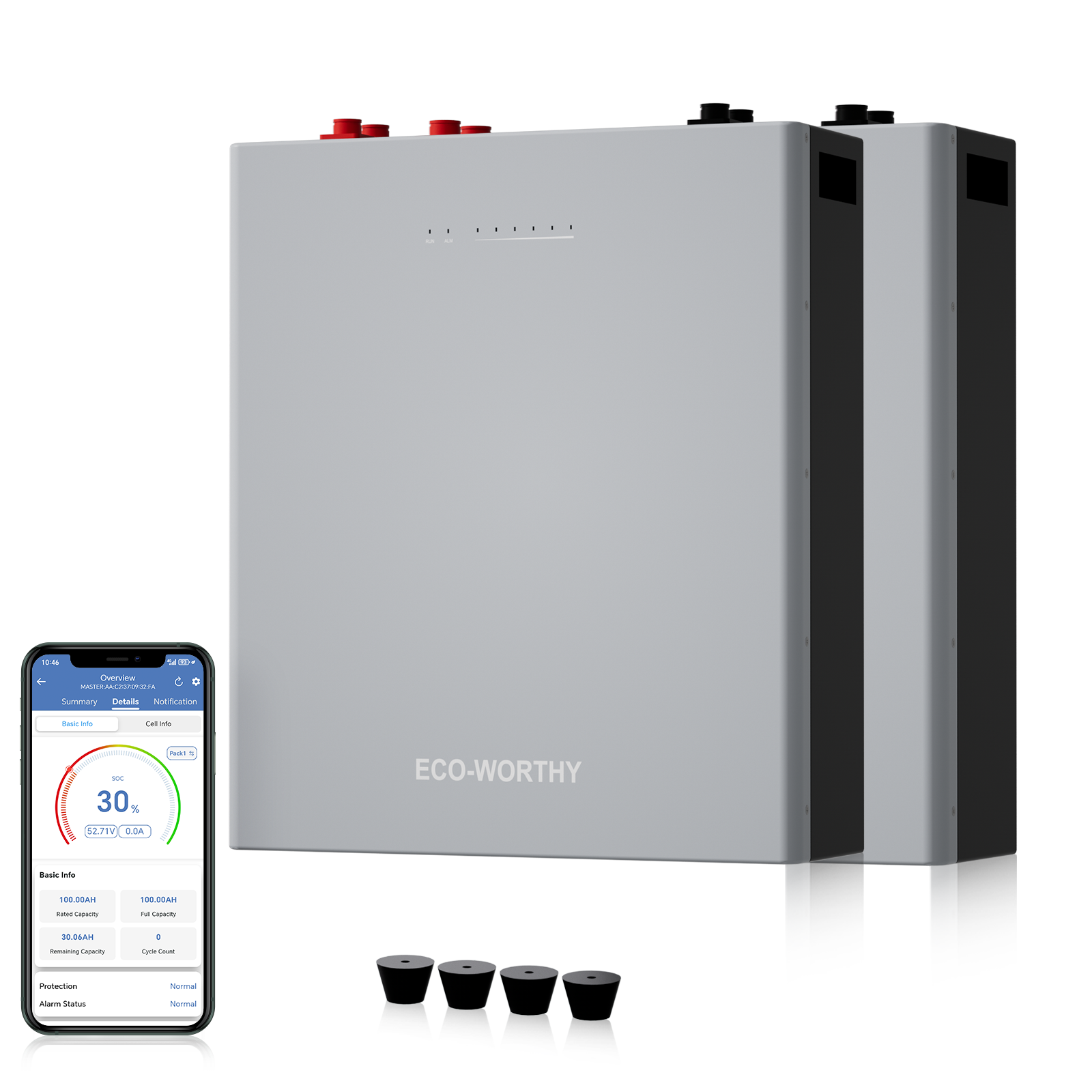 ECO-WORTHY WALLBANK S100 48V 100AH Wall-Mount Lithium Battery LiFePO4| Bluetooth & WiFi | 10 Years Warranty