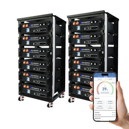ECO-WORTHY 48V 100Ah Server Rack Battery | 5.12kWh V3 Lithium Battery | UL1973 | UL9540A | CEC