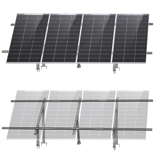 Upgraded Adjustable Multi-Piece Solar Panel Mounting Brackets for 1-4 Pieces of Solar Panels