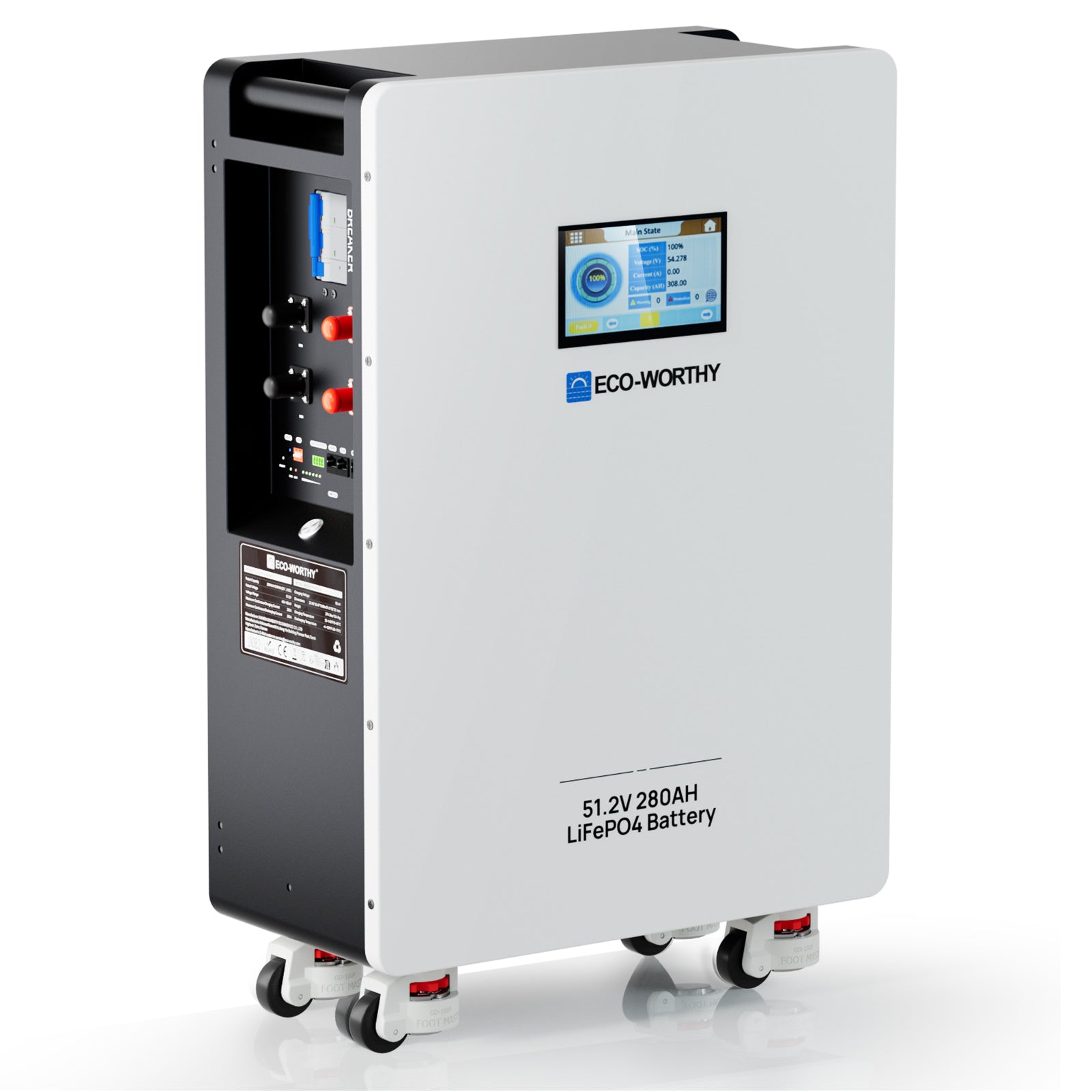 ECO-WORTHY 48V 280AH Wall Mount Battery 14.3kwh LiFePO4 