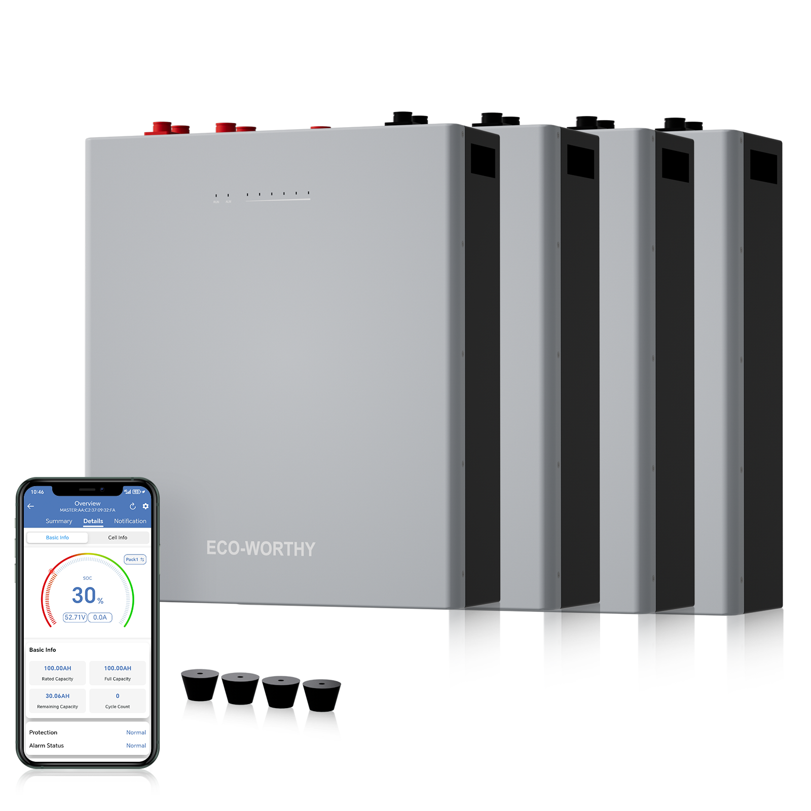 ECO-WORTHY WALLBANK S100 48V 100AH Wall-Mount Lithium Battery LiFePO4| Bluetooth & WiFi | 10 Years Warranty