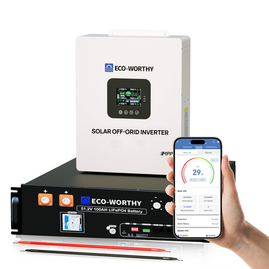Off Grid Home Power Bundle | 5kW Inverter with 48V 100AH Server Rack Battery