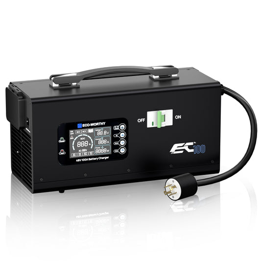EC100 48V 100A Battery Charger | 5.78KW Max Output | Soft Start |120V 240V AC Input