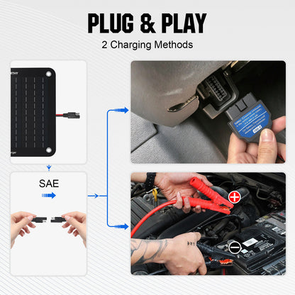 ECO-WORTHY 10W 12V Solar Battery Charger Trickle Maintainer Kit for Car