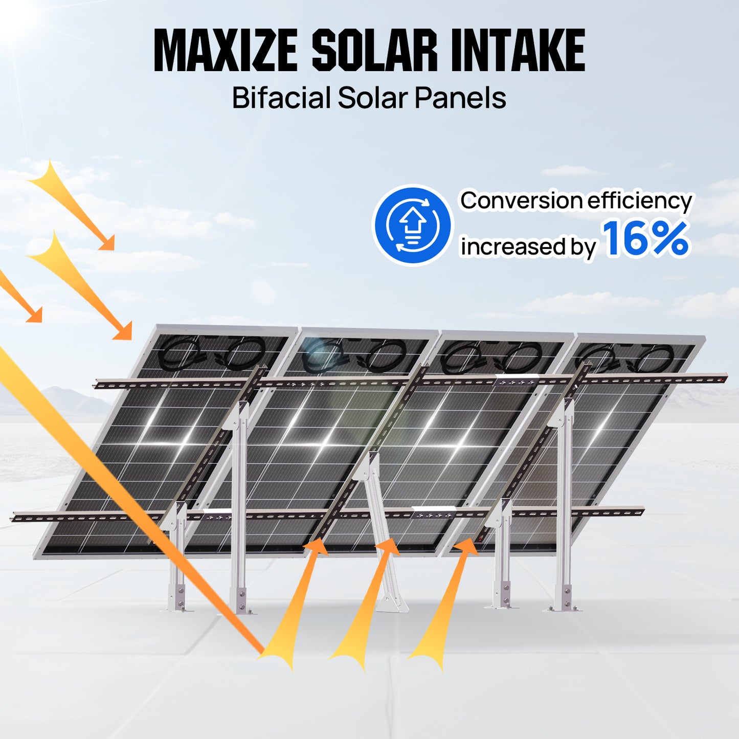 Upgraded Adjustable Multi-Piece Solar Panel Mounting Brackets for 1-4 Pieces of 200W 300W 400W Solar Panels