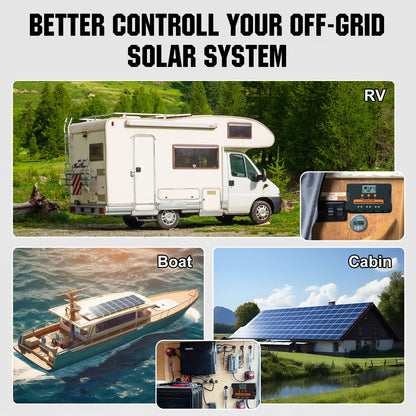 ECO-WORTHY Solar Charge Controller 30A Solar Panel Custom Battery Regulator, Dual USB Port Auto 12V/24V PWM for FLD/LiFePO4/SLD/GEL RV Solar System