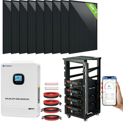Eco-Worthy Complete Off-Grid Solar Power System |20.48kWh/61.44kWh Battery | 10000W 120/240V | 5310W/15340W PV