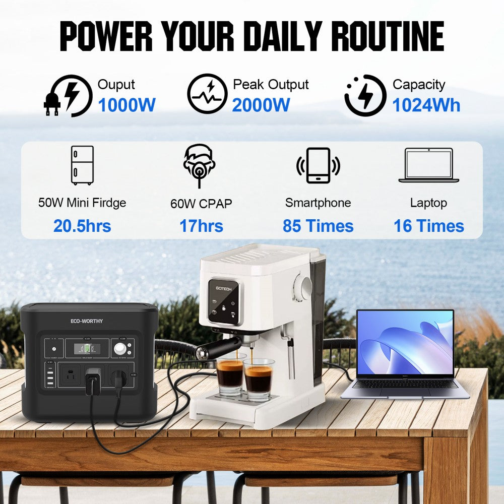 1000w Portable power station power daily routine