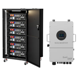 ECO-WORTHY 12kW 30kWh Hybrid Home Backup Power Storage System with 48V 100ah Battery and 12kW Hybrid Inverter