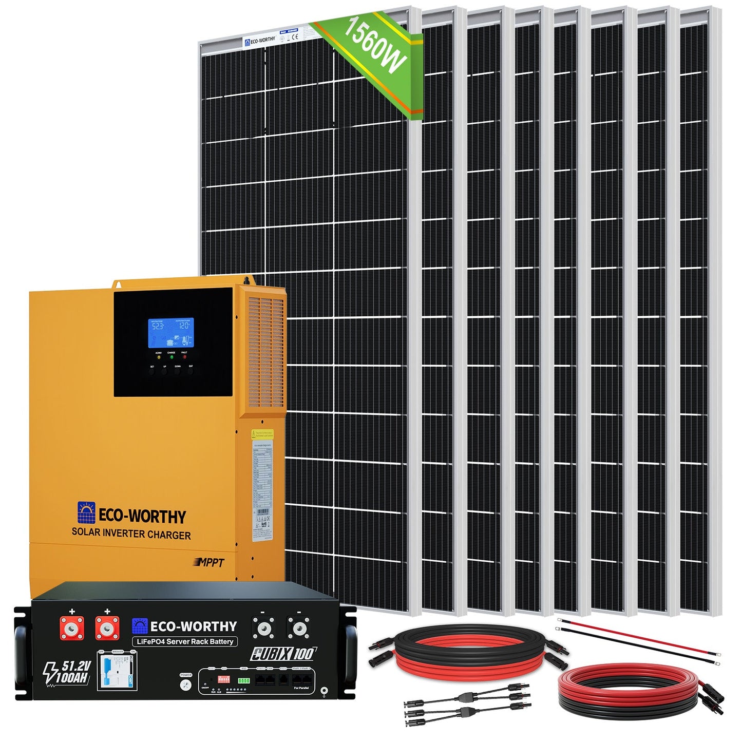 1560W 48V (8x195W) Complete Off Grid Solar Kit - kits - ECO - WORTHY