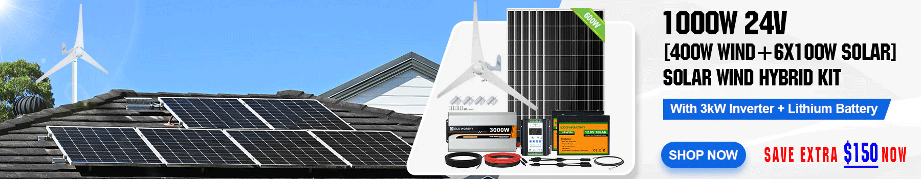 ECO-WORTHY 400Watt 24Volt Solar Panel Complete Kit India