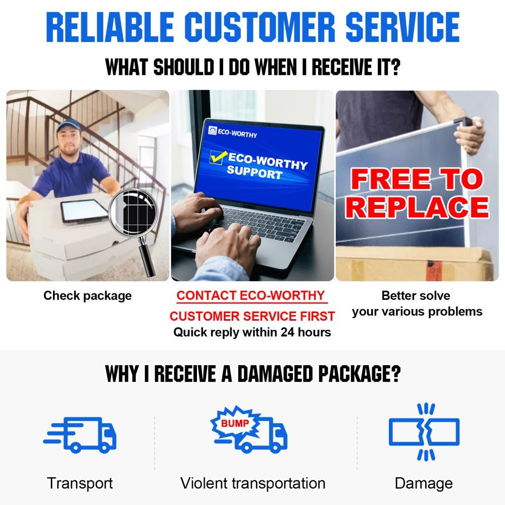 195W 12V Monocrystalline Solar Panel - Solar panel - ECO - WORTHY