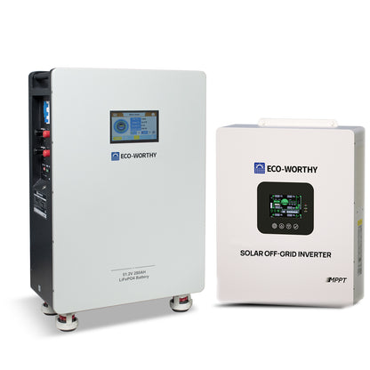 ECO-WORTHY Home Backup Power 14.33KWh 48V 280Ah Battery+5kW 48V Off Grid Inverter