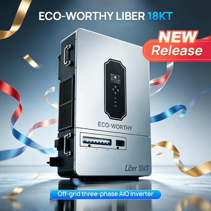 ECO-WORTHY Liber 18KT Off-grid Three-phase Inverter | 18KW 120/208Y Vac Output | 28.8KW PV Input | 360A Charge/Discharge Current