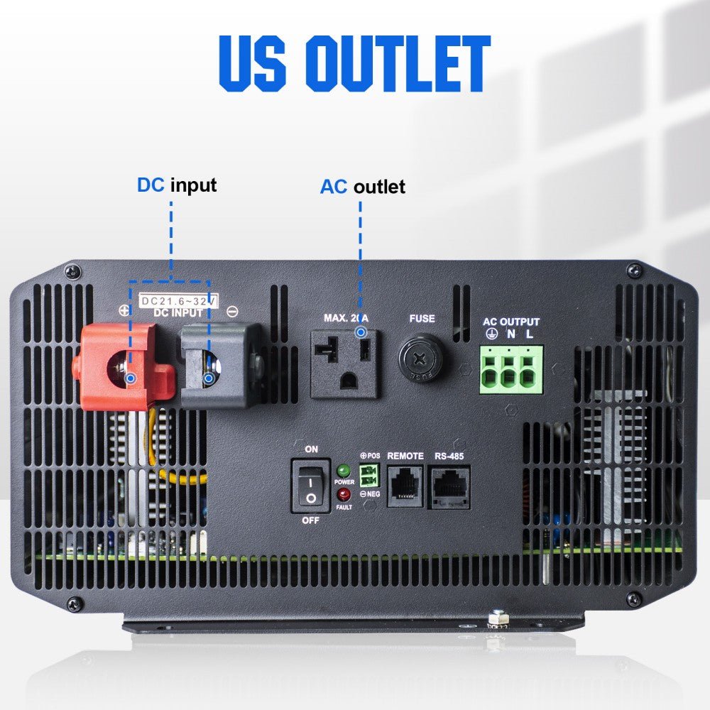 3000W Off Grid Pure Sine Wave Inverter 24V to 110V - INVERTER - ECO - WORTHY