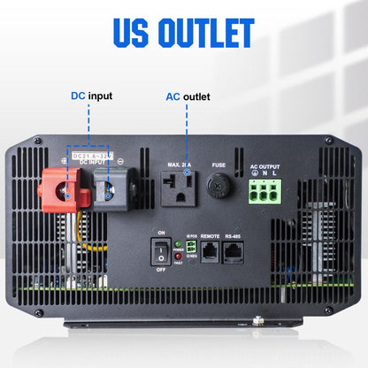 3000W Off Grid Pure Sine Wave Inverter 24V to 110V - INVERTER - ECO - WORTHY