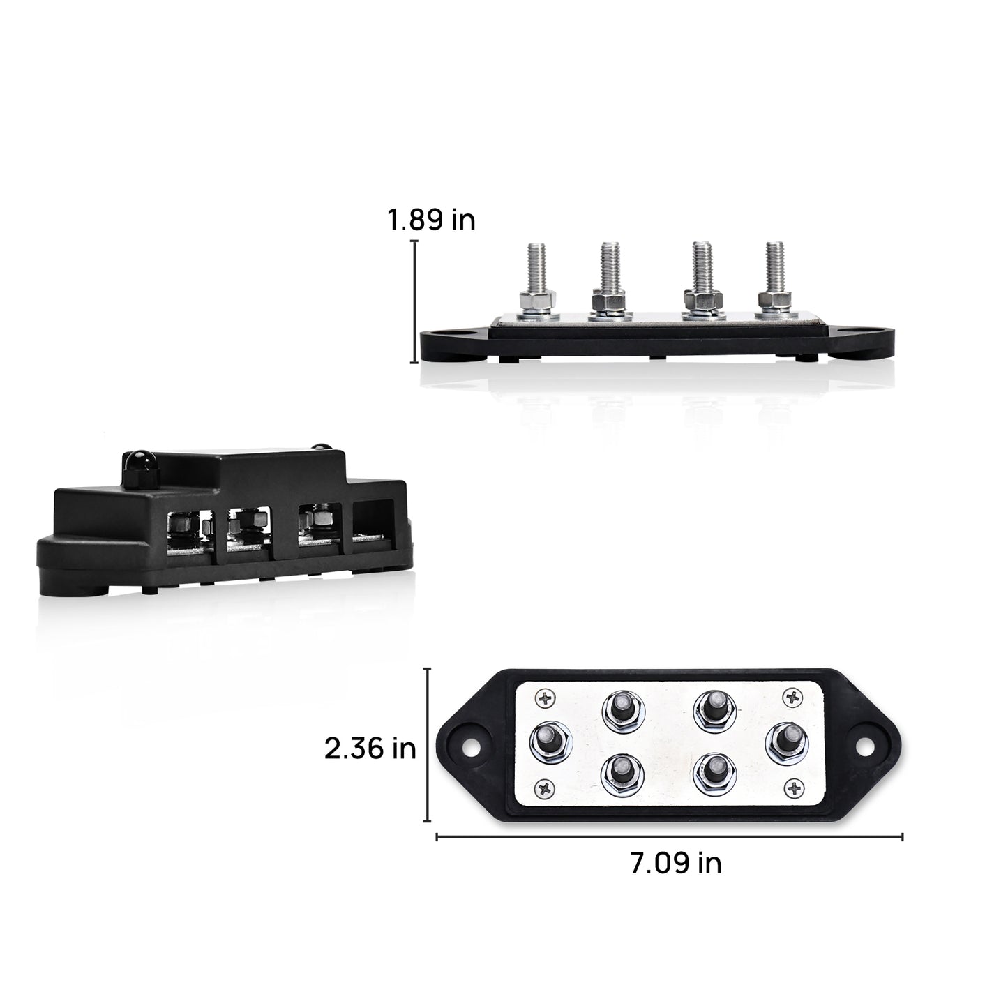 ECO-WORTHY 400A Busbar with 6×M8 Studs, One Set of Two for Parallel Batteries