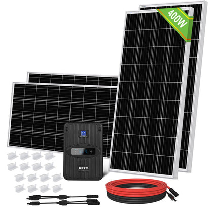 400W 12V (4x100W) Complete MPPT Off Grid Solar Kit - Kits - ECO - WORTHY