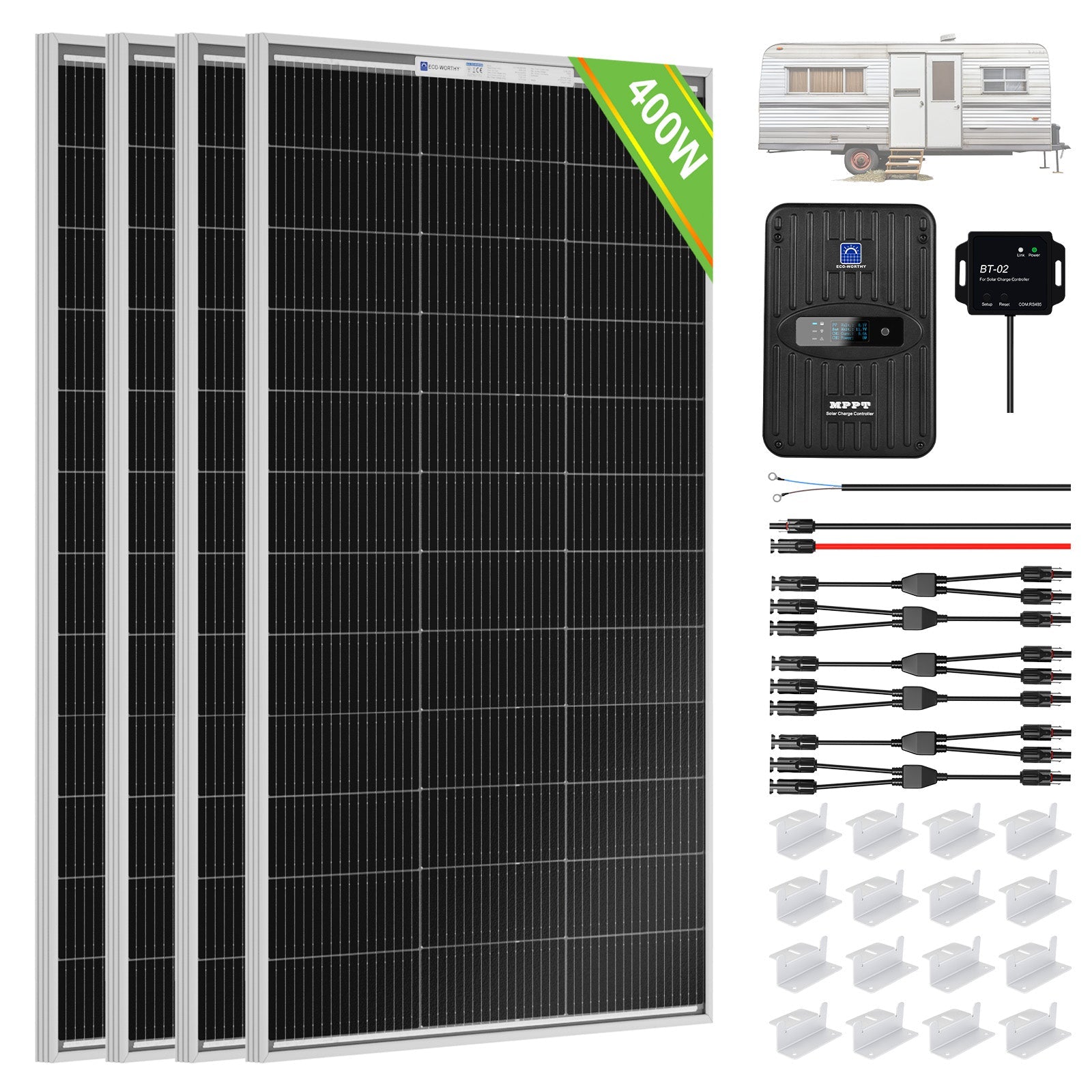 400W 12V (4x100W) Complete MPPT Off Grid Solar Kit - Kits - ECO-WORTHY