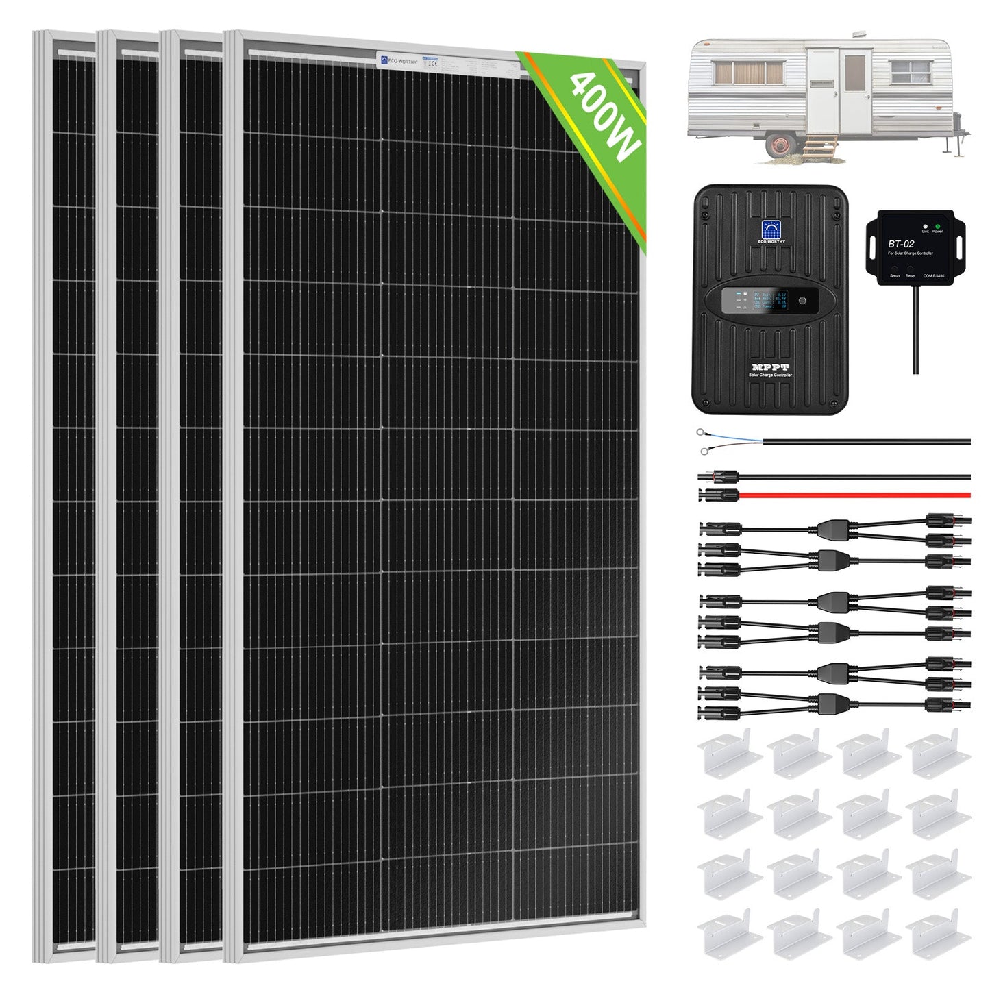 400W 12V (4x100W) Complete MPPT Off Grid Solar Kit - Kits - ECO-WORTHY