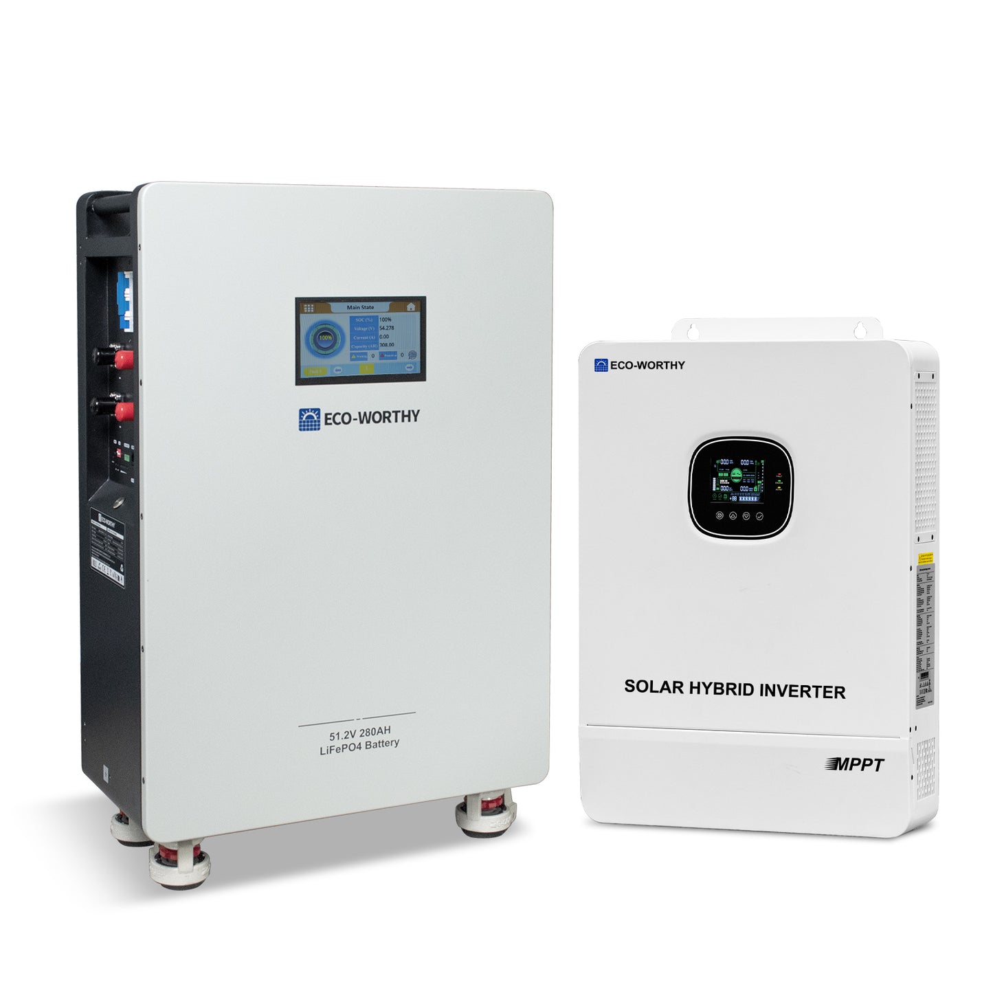 Upgraded 51.2V 280Ah LiFePO4 Floor Standing Battery with 250A circuit breaker for Off-grid Home Energy Storage(Version2)
