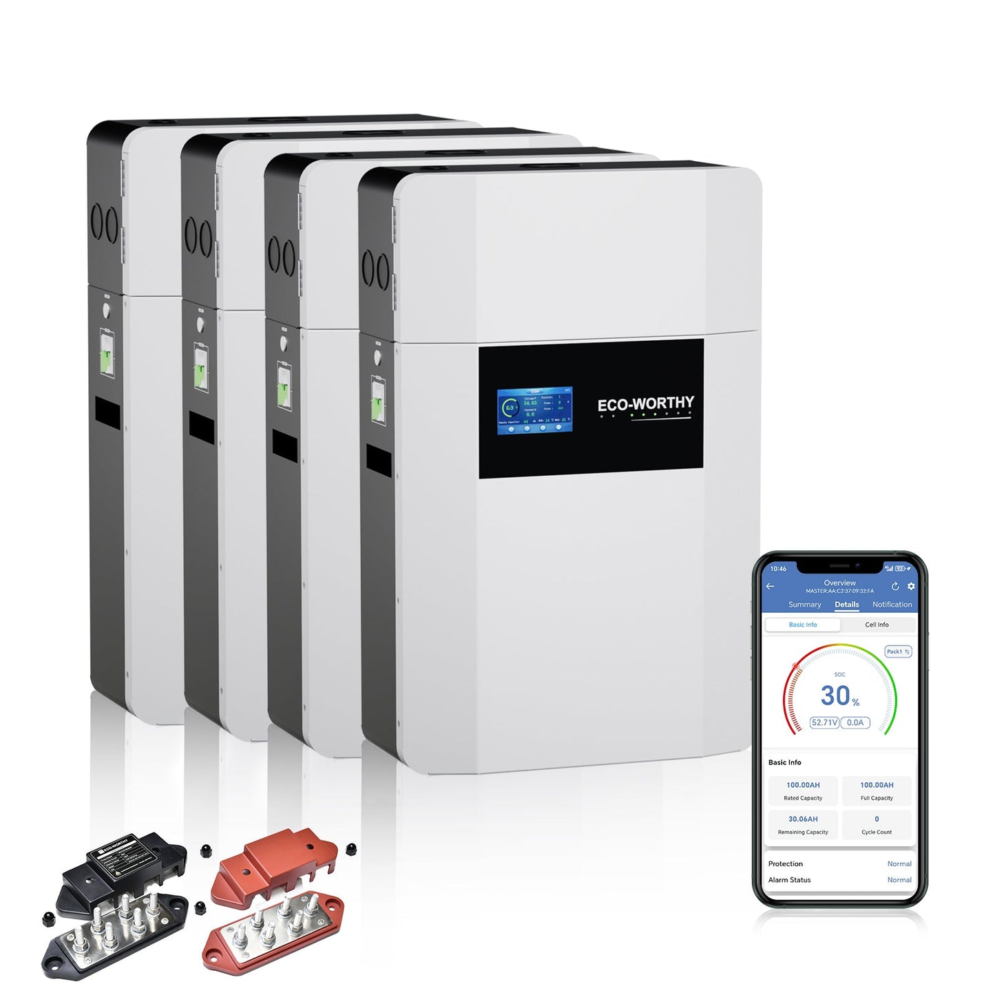 48V 100AH Wall - Mount Lithium Battery LiFePO4 | - 4℉ Charge Available | Bluetooth & WiFi | 10 Years Warranty - lithium battery - ECO - WORTHY